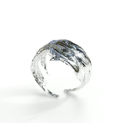 CS Sterling Silver Bark Ring